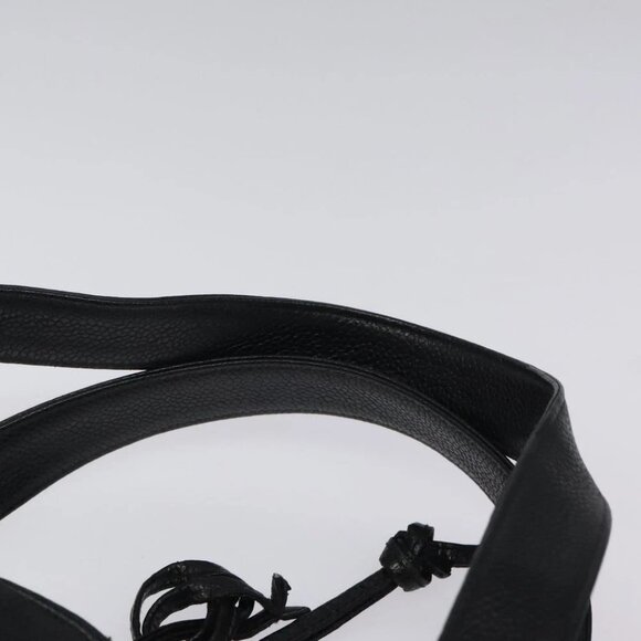 CHANEL COCO Mark Hand Bag Calf Skin Black Gold CC Auth yk17997 - Picture 9 of 14